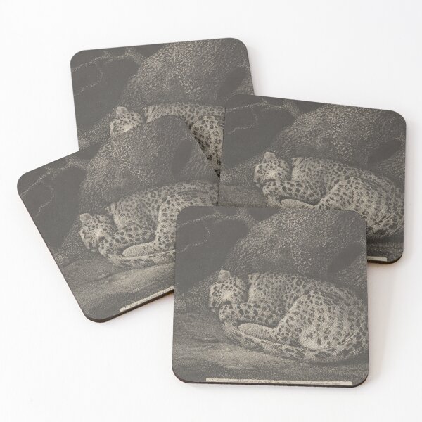 Item preview, Sleeping Leopard Antique Etched Print Art, 18th Century Britain designed and sold by cheeseburgercat.