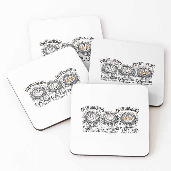 Item preview, Overthinking Everything Since Forever - Set of 3 Brain Stickers designed and sold by Vibe Glue.