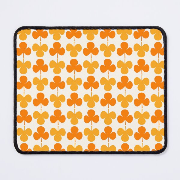 Item preview, Amber and yellow clovers on white seamless pattern designed and sold by Mint + Midnight.