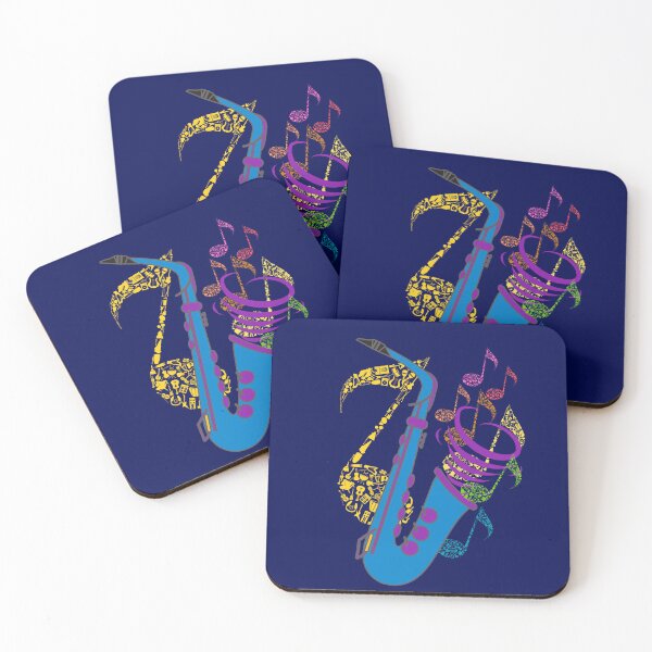 Item preview, Colorful Saxophone Art - Vibrant Jazz Music with Flowing Notes. designed and sold by LunaPrintCo.
