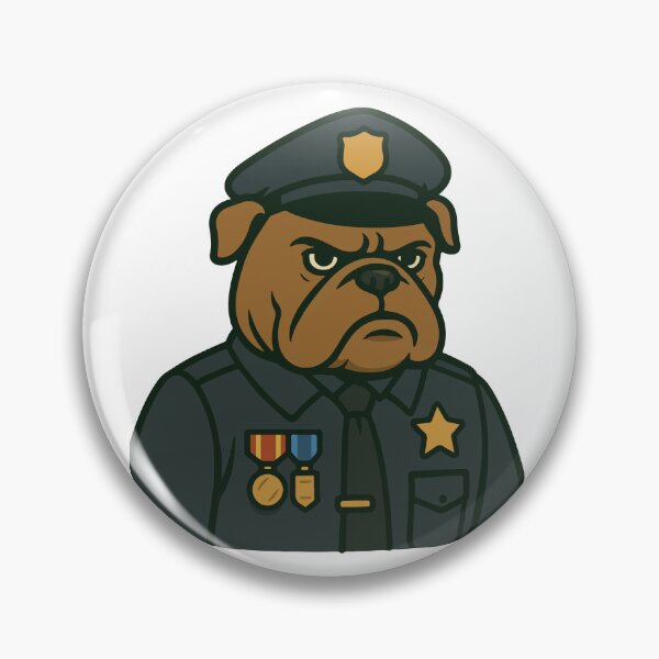 Item preview, Medal Police Bulldog Cartoon Officer designed and sold by BoyleDesignShop.