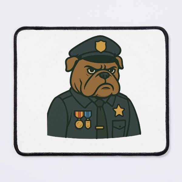 Item preview, Medal Police Bulldog Cartoon Officer designed and sold by BoyleDesignShop.
