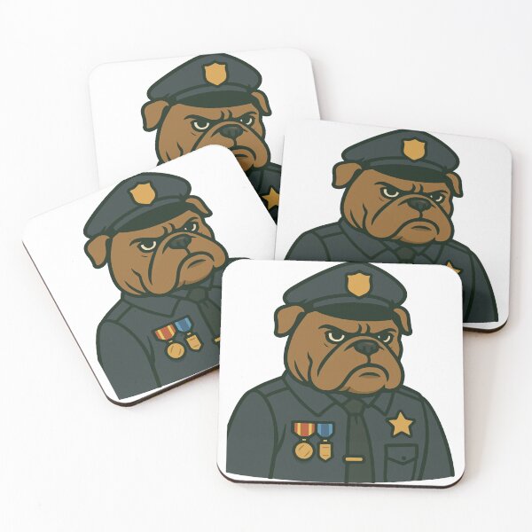 Item preview, Medal Police Bulldog Cartoon Officer designed and sold by BoyleDesignShop.