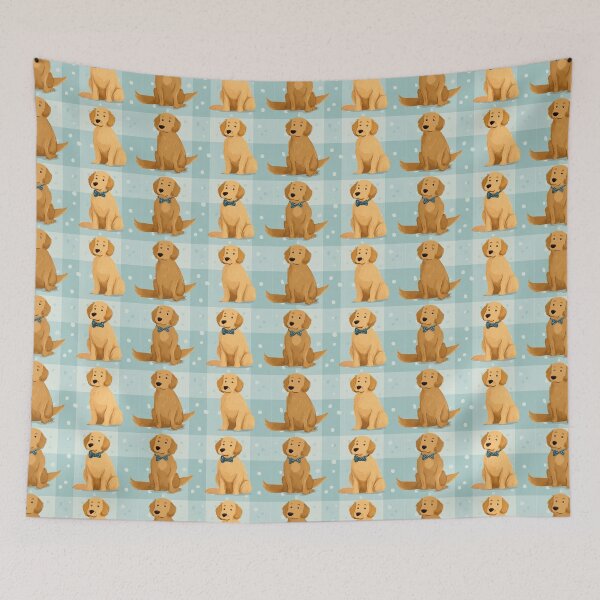 Item preview, Cute Golden Retriever Dog Bow Tie Pattern designed and sold by NicolasGlowArt.