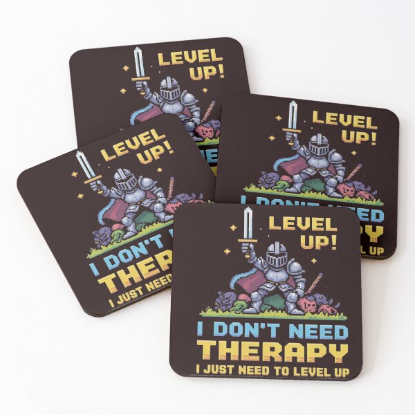 Item preview, I Don't Need Therapy I Just Need To Level Up - Gaming Retro Pixel Art T-Shirt designed and sold by MerchlyMike.