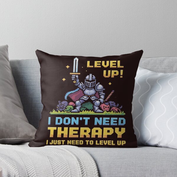 Item preview, I Don't Need Therapy I Just Need To Level Up - Gaming Retro Pixel Art T-Shirt designed and sold by MerchlyMike.