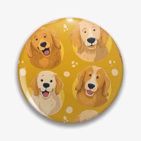 Item preview, Happy Golden Retriever Dog Faces Pattern designed and sold by NicolasGlowArt.
