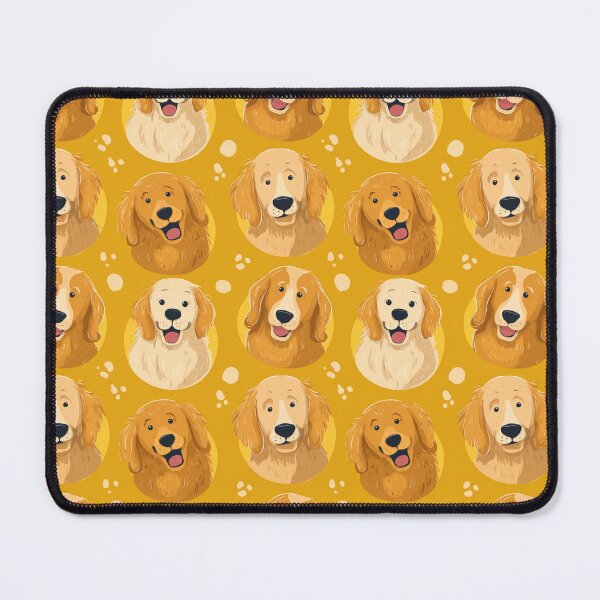 Item preview, Happy Golden Retriever Dog Faces Pattern designed and sold by NicolasGlowArt.