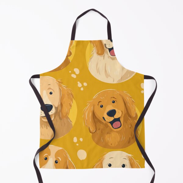 Item preview, Happy Golden Retriever Dog Faces Pattern designed and sold by NicolasGlowArt.