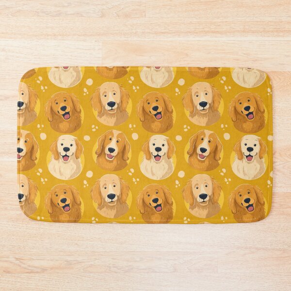 Item preview, Happy Golden Retriever Dog Faces Pattern designed and sold by NicolasGlowArt.