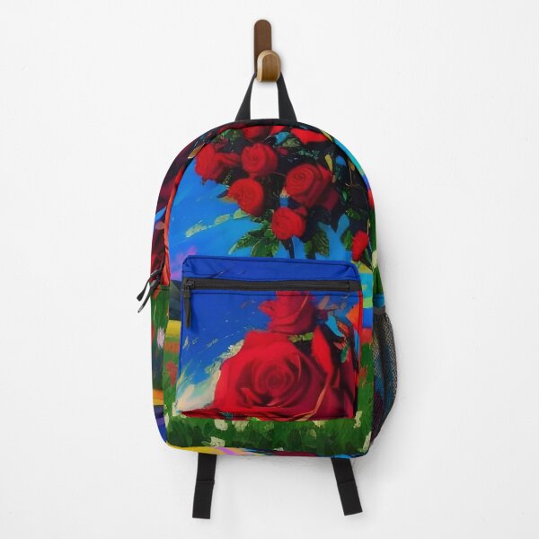 Item preview, Surreal Rose Tree: Crimson Blooms in Vivid Landscape designed and sold by Serene Strokes Art.