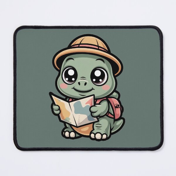 Item preview, Cute Turtle Explorer Cartoon | Kawaii Travel Animal with Map Design designed and sold by IndianShopper.