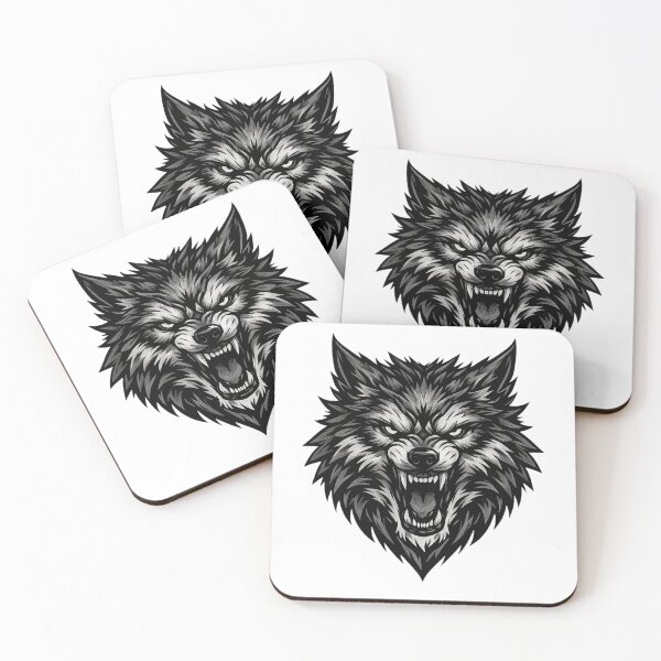 Item preview, Geometric Wolf Head – Fierce Monochrome Animal Art designed and sold by GeaSupplyStudio.