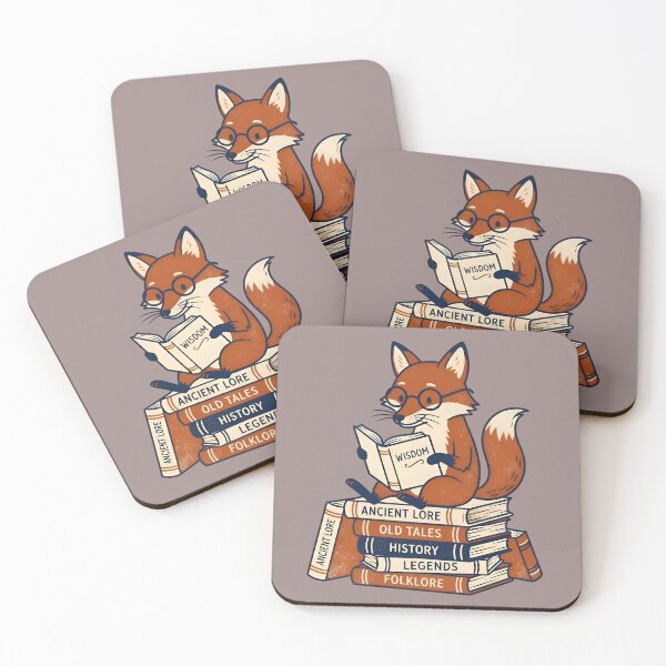 Item preview, Sophisticated Fox Reading on a Stack of Vintage Books designed and sold by AlanyaArtX.