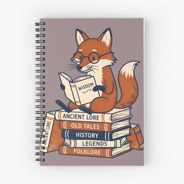 Item preview, Sophisticated Fox Reading on a Stack of Vintage Books designed and sold by AlanyaArtX.