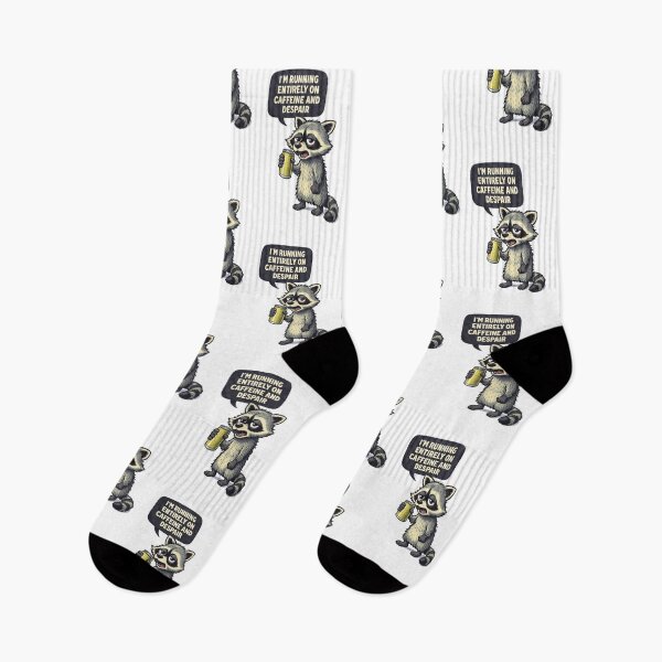 Item preview, Funny Raccoon Shirt, Running on Caffeine and Despair, Dark Humor Meme Tee, Tired Trash Panda designed and sold by Aiming_for_Atlas.