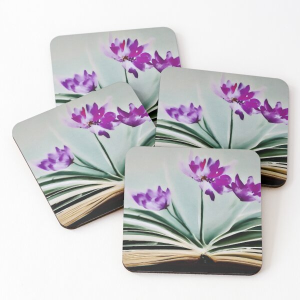 Item preview, Blooming Stories: Surreal Open Book with Purple Flowers designed and sold by Serene Strokes Art.