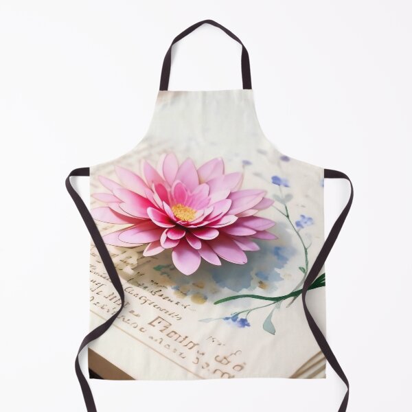 Item preview, Ephemeral Petals: 3D Pink Flower on Vintage Manuscript designed and sold by Serene Strokes Art.