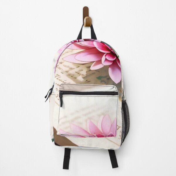 Item preview, Ephemeral Petals: 3D Pink Flower on Vintage Manuscript designed and sold by Serene Strokes Art.