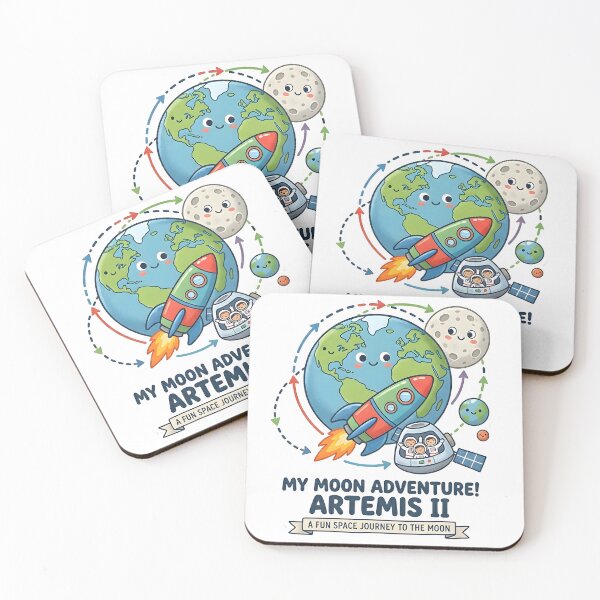 Item preview, Artemis II Moon Adventure Cute Earth and Space Rocket Art designed and sold by Paulocdias.