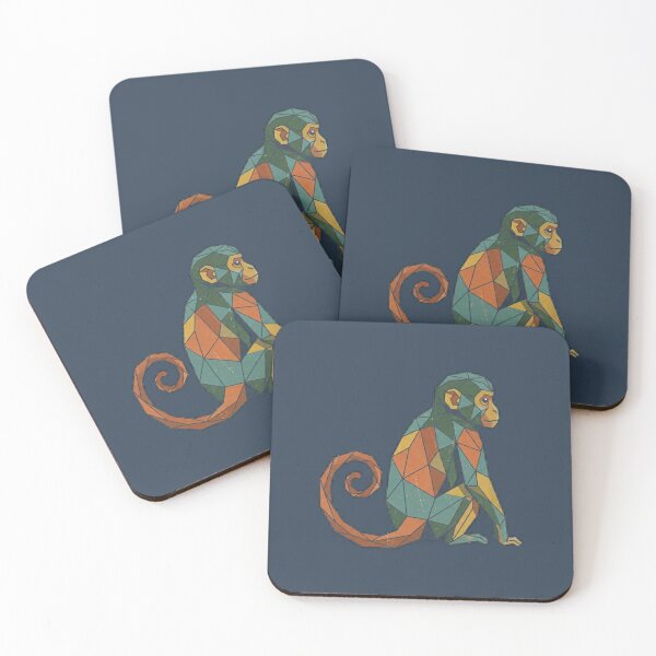 Item preview, Vintage Geometric Monkey – Retro Style Monkey Painting for Interior Decoration designed and sold by bsbd-action.