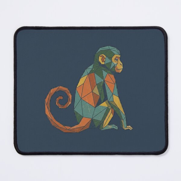Item preview, Vintage Geometric Monkey – Retro Style Monkey Painting for Interior Decoration designed and sold by bsbd-action.