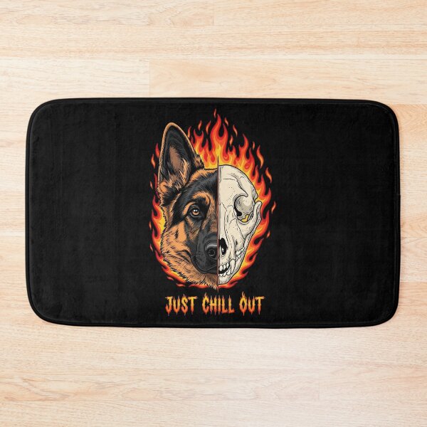 Item preview, German Shepherd Skull & Flames - Just Chill Out designed and sold by Roland Art Store.