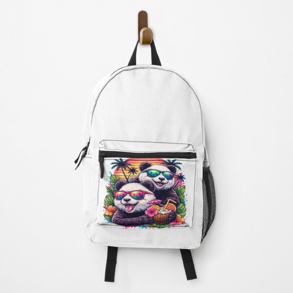 Item preview, Cool Panda Tropical Sunset Retro Aesthetic Funny Panda Design designed and sold by PrincessArte.