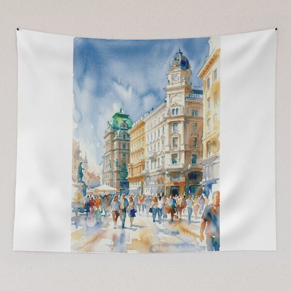 Item preview, Vienna Old Town Watercolor designed and sold by caracatita75.