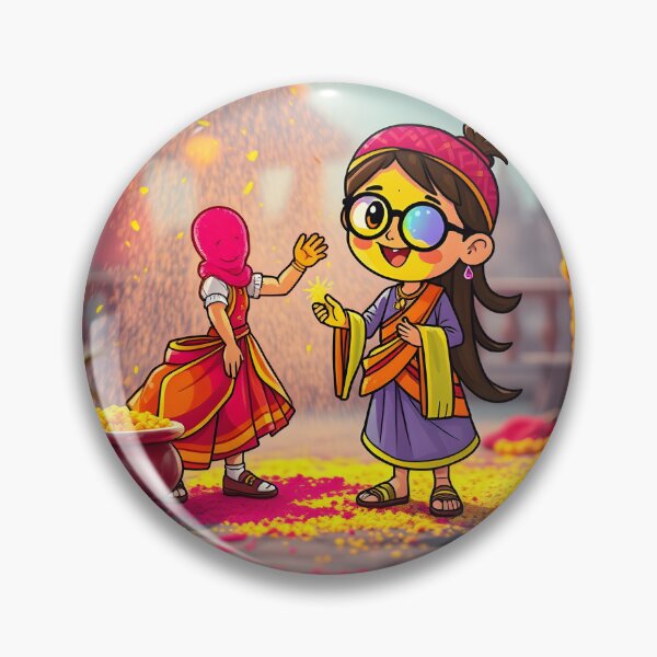 Item preview, Holi Two Kids Fun Sticker designed and sold by Teewave-Ashish.