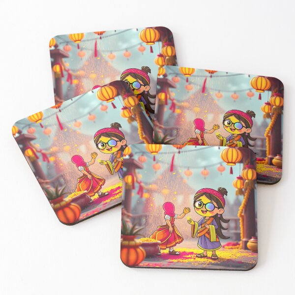 Item preview, Holi Two Kids Fun Sticker designed and sold by Teewave-Ashish.