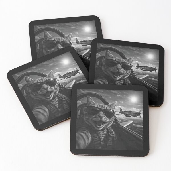 Item preview, Fighter Jet Cat Selfie – Cool Cat Aviator in Action designed and sold by adiencarteras.