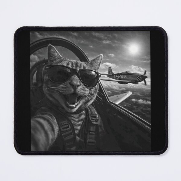 Item preview, Fighter Jet Cat Selfie – Cool Cat Aviator in Action designed and sold by adiencarteras.