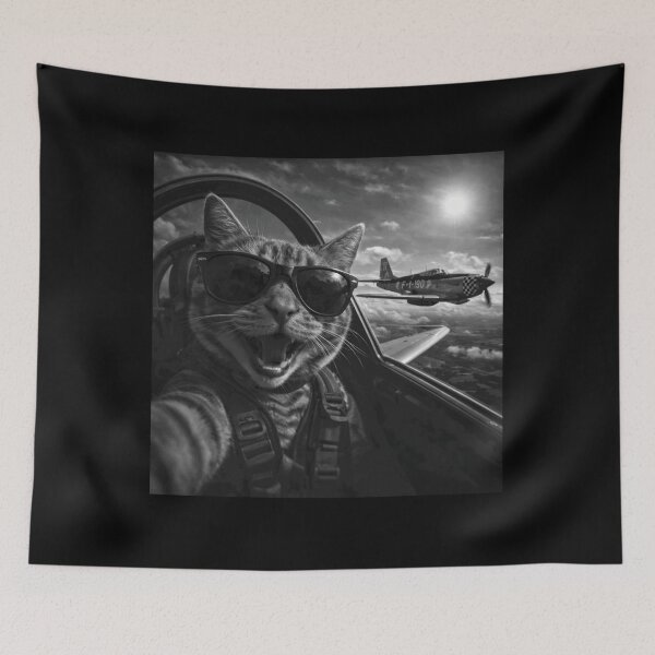 Item preview, Fighter Jet Cat Selfie – Cool Cat Aviator in Action designed and sold by adiencarteras.