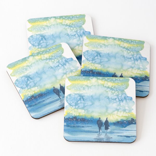 Item preview, Evening Stroll - Romantic Watercolour Cityscape designed and sold by Cass Harker Studio.