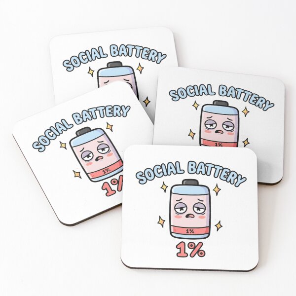 Item preview, Funny Social Battery 1 Percent Tired Introvert Meme designed and sold by ItsArtisticLab.