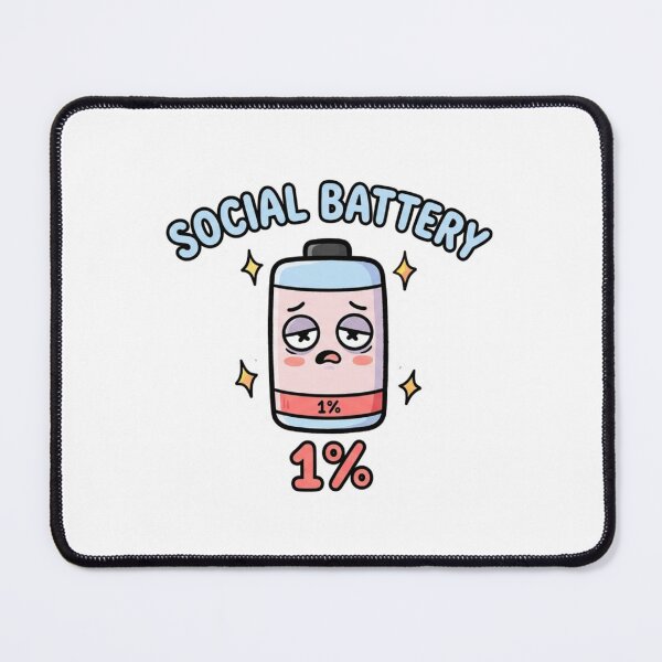 Item preview, Funny Social Battery 1 Percent Tired Introvert Meme designed and sold by ItsArtisticLab.