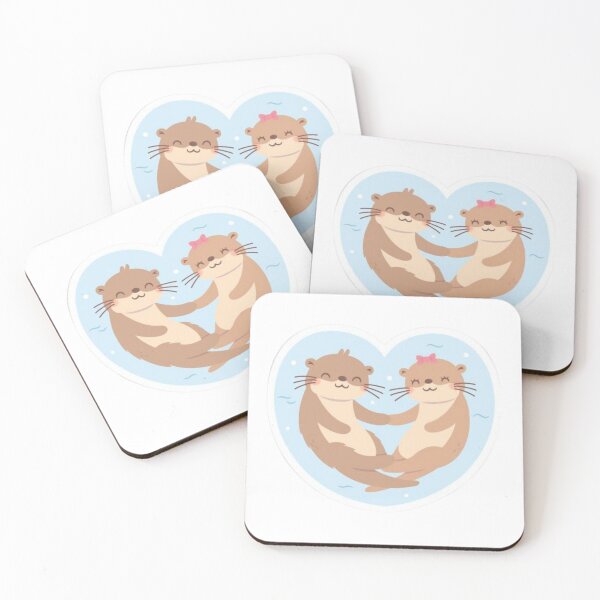 Item preview, Cute Otters Holding Hands Heart - Significant Otters Couple - Kawaii Sea Otter Love Sticker designed and sold by ZYNORAworld.