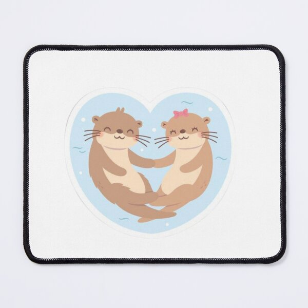 Item preview, Cute Otters Holding Hands Heart - Significant Otters Couple - Kawaii Sea Otter Love Sticker designed and sold by ZYNORAworld.