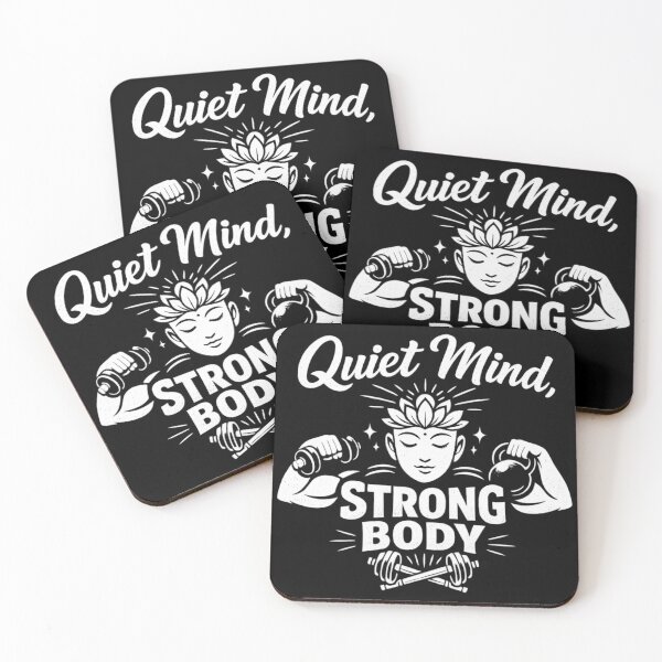 Item preview, Quiet Mind Strong Body – Stoic Fitness Motivation, Mindfulness Gym Quote, Mental Strength Discipline Design designed and sold by Ladys-Gents.