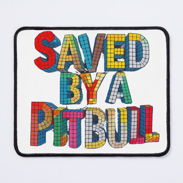 Item preview, Saved By a Pitbull Colorful Small Cube Design designed and sold by My Pitbull Place.