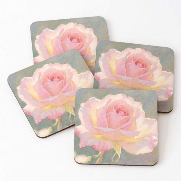 Item preview, Sun-Kissed Petals: Delicate Pink Watercolor Rose designed and sold by Serene Strokes Art.