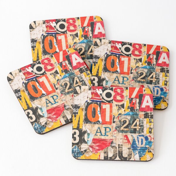 Item preview, Grunge Typography Collage Background – Torn Poster Letters & Numbers Texture (Vertical) designed and sold by PIXEL POP DESIGNS - Beyond the Norm!.