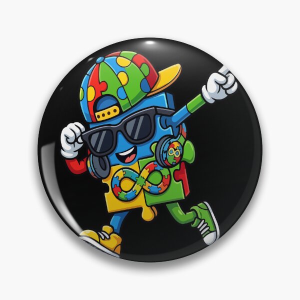 Item preview, Dabbing Puzzle Piece Neurodiversity Mascot Infinity Art designed and sold by BoyleDesignShop.