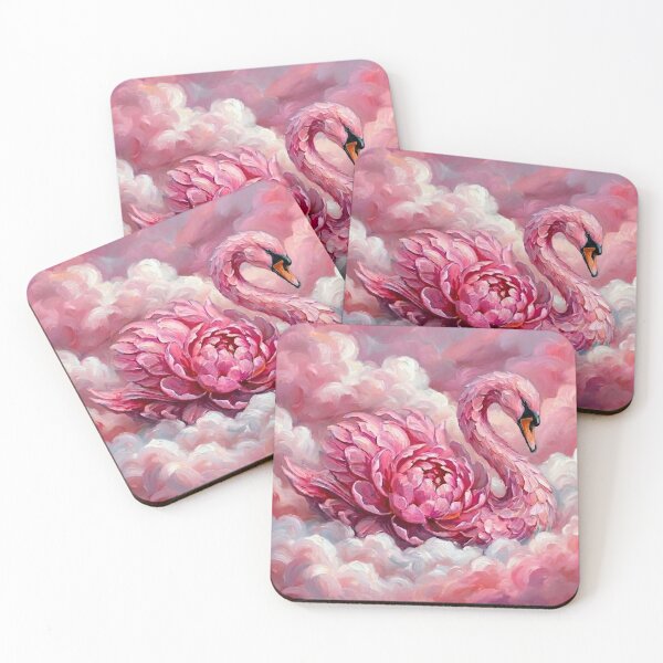 Item preview, Pink Peony Swan – Impasto Dreamscape designed and sold by MagicMood Creations.