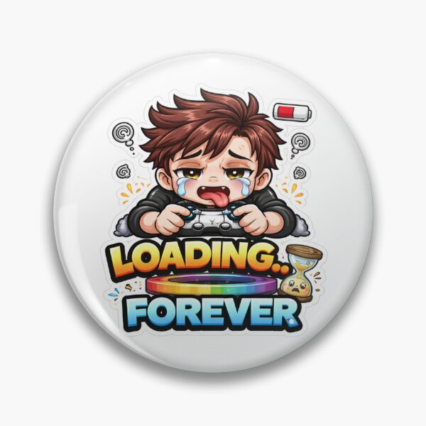 Item preview, Loading Forever Sticker ⏳ Funny Relatable Meme | Gamer Life | Cute Kawaii Sticker designed and sold by Sidra digital art 8277237.