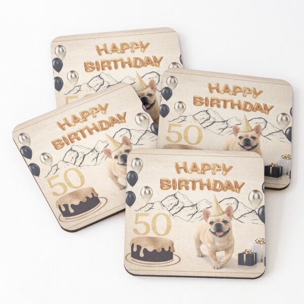 Item preview, French Bulldog 50th Birthday Card designed and sold by GivingJoy.