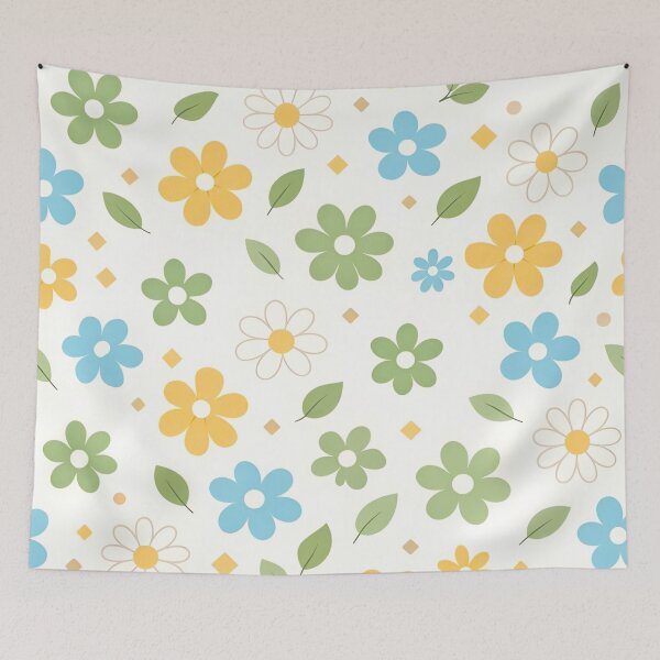 Item preview, Modern Seamless Floral Pattern – Pastel Yellow Blue Green Geometric Diamonds designed and sold by Good Vibes .