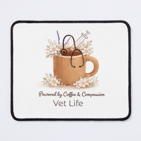 Item preview, Boho Vet Tech Mug Art - Powered by Coffee and Compassion Floral Design designed and sold by batoot1.