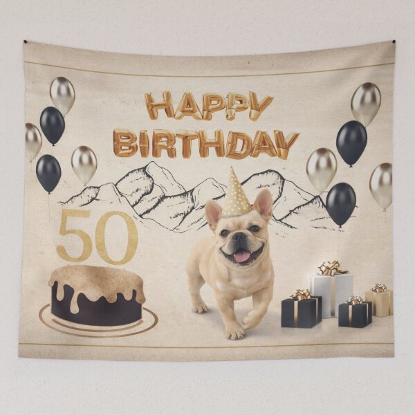 Item preview, French Bulldog 50th Birthday Card designed and sold by GivingJoy.